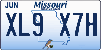 MO license plate XL9X7H