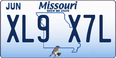MO license plate XL9X7L