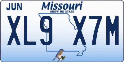 MO license plate XL9X7M