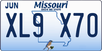 MO license plate XL9X7O