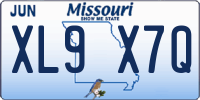 MO license plate XL9X7Q