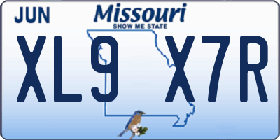 MO license plate XL9X7R