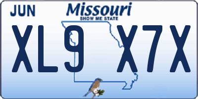 MO license plate XL9X7X