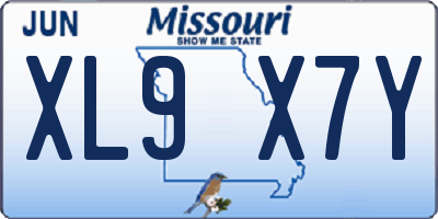 MO license plate XL9X7Y