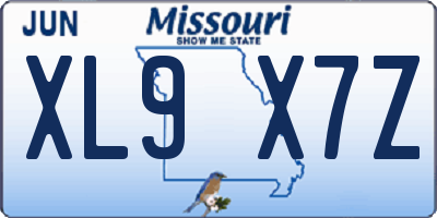 MO license plate XL9X7Z