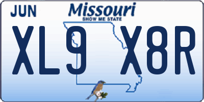 MO license plate XL9X8R