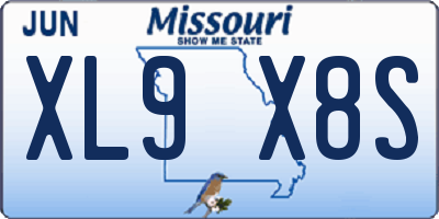 MO license plate XL9X8S