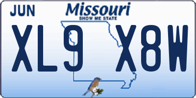MO license plate XL9X8W