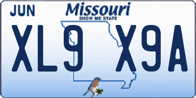 MO license plate XL9X9A