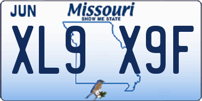 MO license plate XL9X9F
