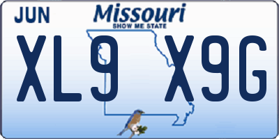 MO license plate XL9X9G
