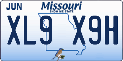 MO license plate XL9X9H