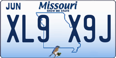 MO license plate XL9X9J