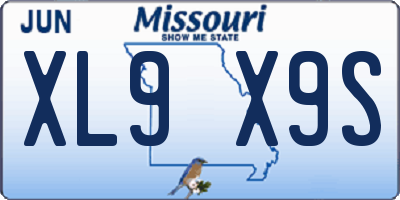 MO license plate XL9X9S