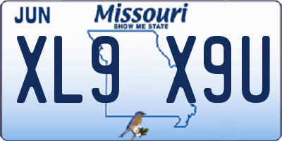 MO license plate XL9X9U