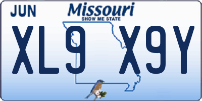 MO license plate XL9X9Y