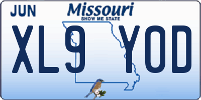 MO license plate XL9Y0D