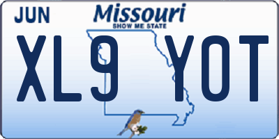 MO license plate XL9Y0T