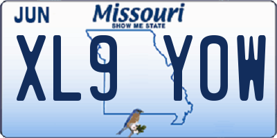 MO license plate XL9Y0W