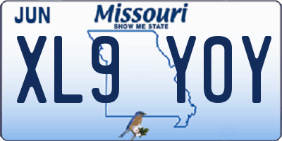 MO license plate XL9Y0Y