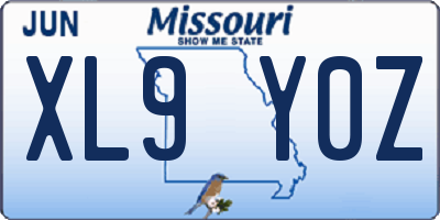 MO license plate XL9Y0Z