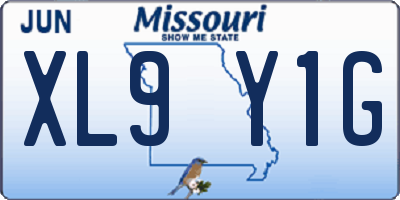 MO license plate XL9Y1G