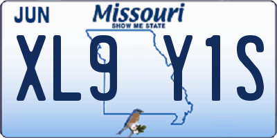 MO license plate XL9Y1S
