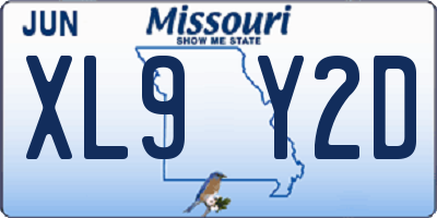 MO license plate XL9Y2D