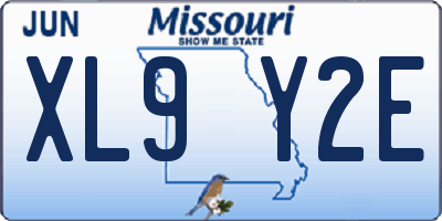 MO license plate XL9Y2E