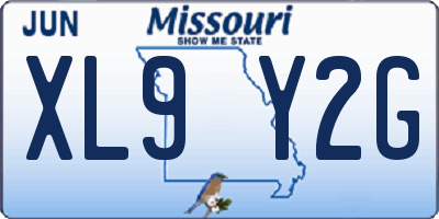 MO license plate XL9Y2G