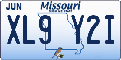 MO license plate XL9Y2I