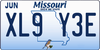 MO license plate XL9Y3E