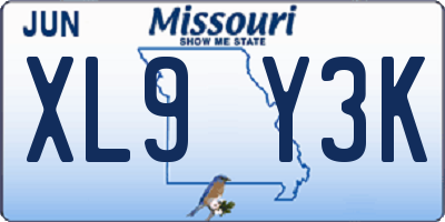 MO license plate XL9Y3K