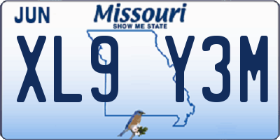 MO license plate XL9Y3M