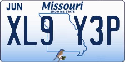 MO license plate XL9Y3P