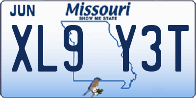 MO license plate XL9Y3T