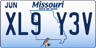 MO license plate XL9Y3V