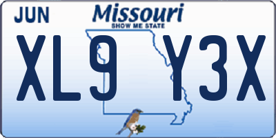 MO license plate XL9Y3X