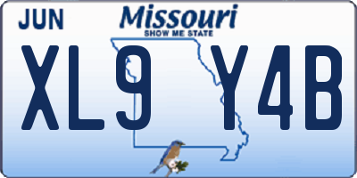 MO license plate XL9Y4B