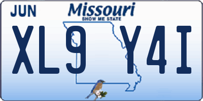 MO license plate XL9Y4I