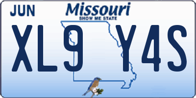 MO license plate XL9Y4S