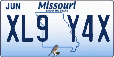 MO license plate XL9Y4X