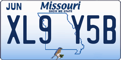 MO license plate XL9Y5B