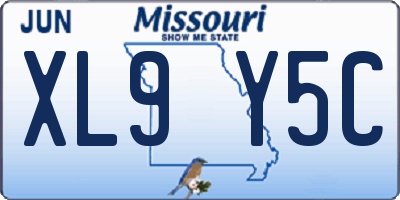 MO license plate XL9Y5C