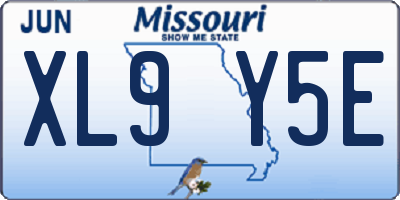 MO license plate XL9Y5E