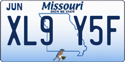 MO license plate XL9Y5F