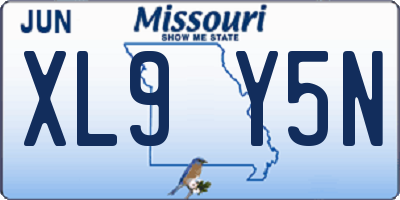 MO license plate XL9Y5N