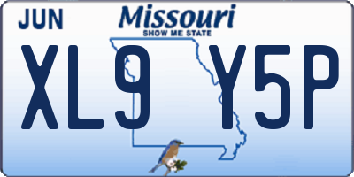 MO license plate XL9Y5P