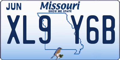 MO license plate XL9Y6B