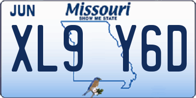 MO license plate XL9Y6D